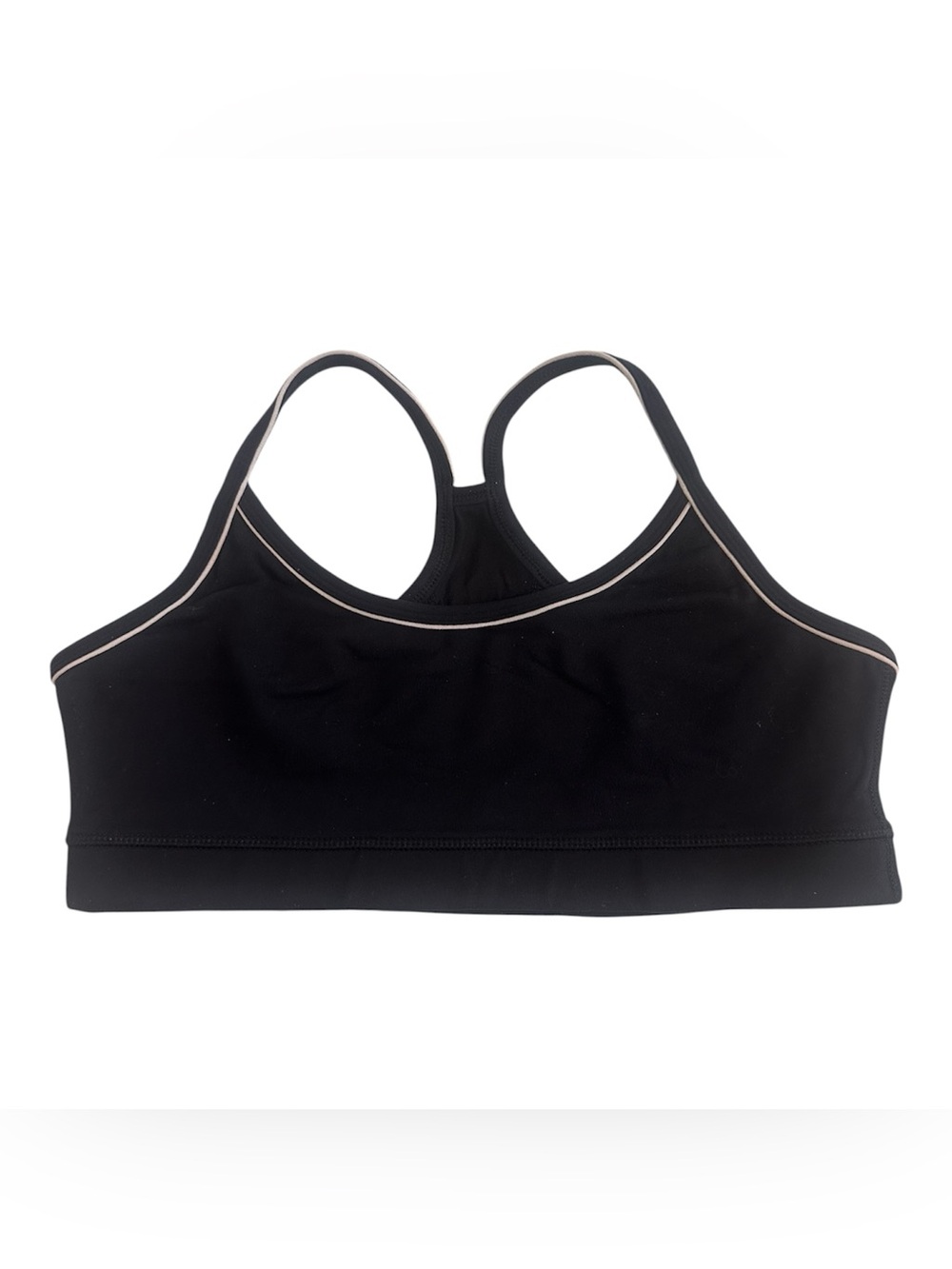 lululemon athletica Black Racerback Sports Bra with Light Pink Trim